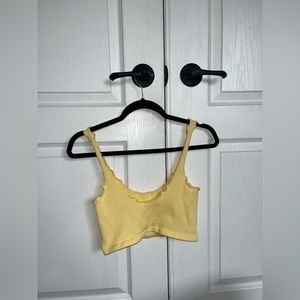 full tilt yellow cropped ribbed tank